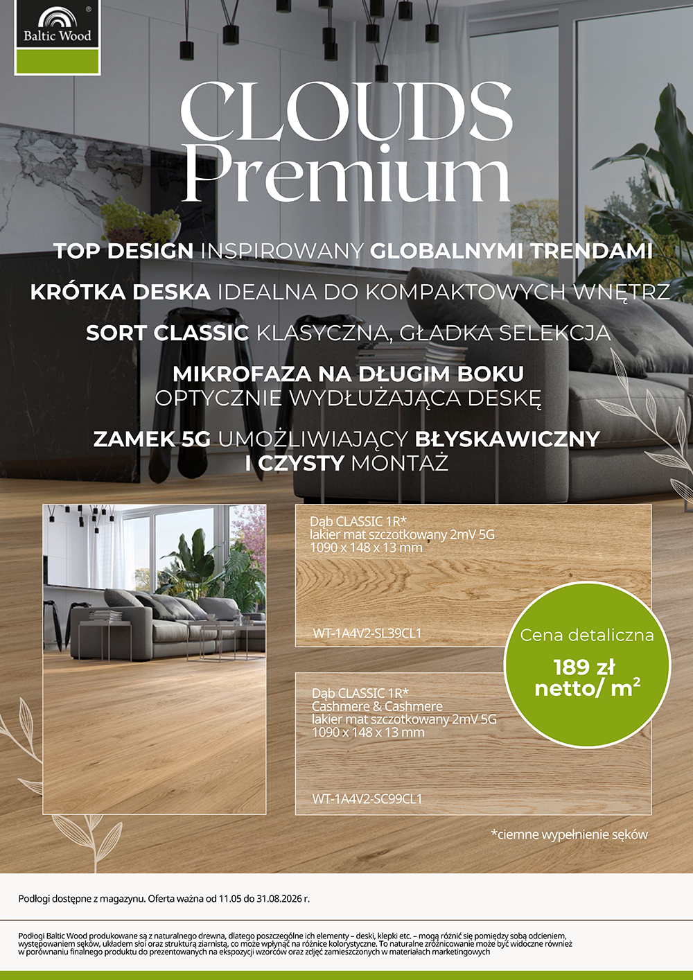 CLOUDS Premium – Dąb Classic